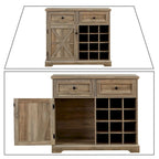 Classic Farmhouse Style Wooden Sideboard with Removable Wine Racks