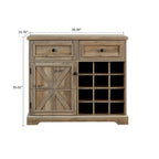 Classic Farmhouse Style Wooden Sideboard with Removable Wine Racks