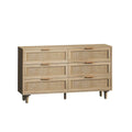 6-drawers Rattan Storage Cabinet - 51.18L x 15.75W x 29.53H
