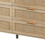 6-drawers Rattan Storage Cabinet - 51.18L x 15.75W x 29.53H
