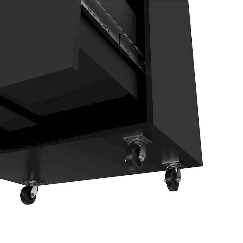 3 Drawers Storage Cabinet with Casters Lions Office, Black Wengue Finish,High quality and durable
