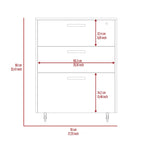 3 Drawers Storage Cabinet with Casters Lions Office, Black Wengue Finish,High quality and durable