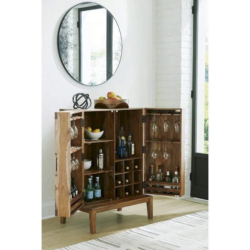 Signature Design by Ashley Dressonni Brown Bar Cabinet - 32 W x 20 D x 45 H