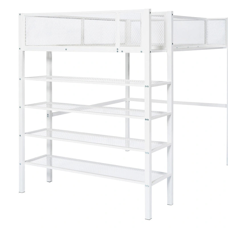 White Modern Style Multi-functional Loft Bed