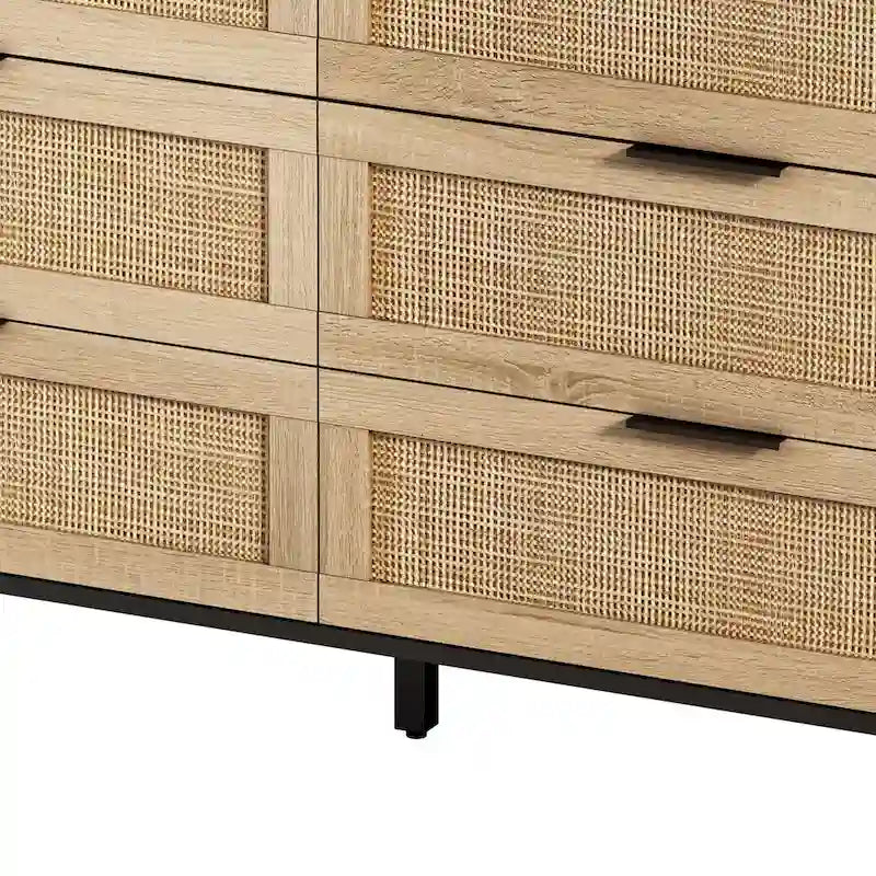 59.066-Drawers Rattan Storage Cabinet