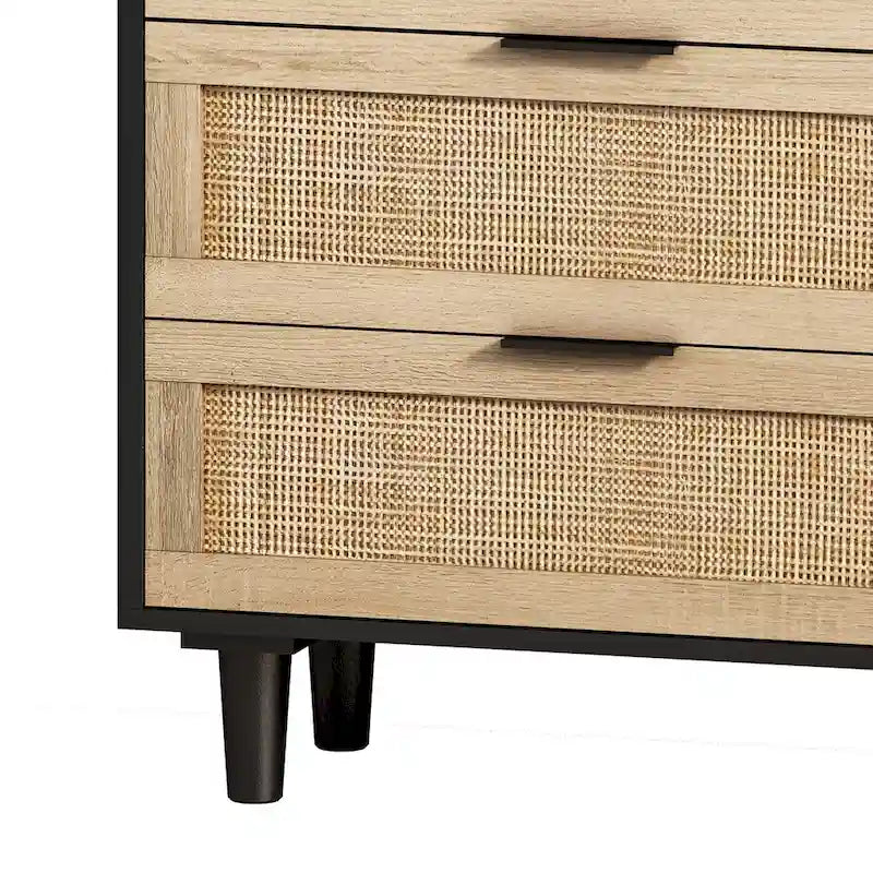 59.066-Drawers Rattan Storage Cabinet