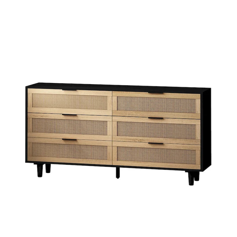 59.066-Drawers Rattan Storage Cabinet