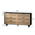 59.066-Drawers Rattan Storage Cabinet