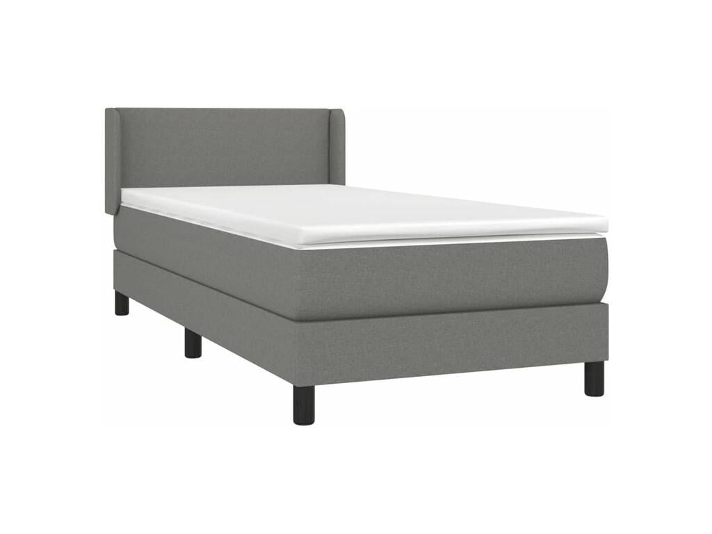 Bohometop bed base and mattress, dark grey, 90x190 cm, fabric, 46980QPPV