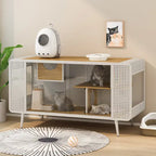 55.12 Spacious Cat House with Tempered Glass for Living Room