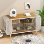 55.12 Spacious Cat House with Tempered Glass for Living Room