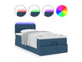 Homelumiere bed with blue mattress 90x200 cm fabric