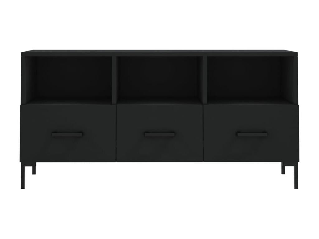 Black TV stand 102x36x50 cm engineered wood 35075XXAO