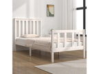 Bed frame White Solid pine wood 75x190 cm Small single 48059KCAW