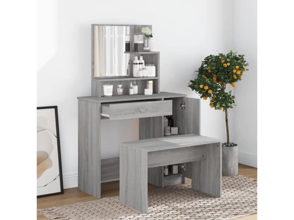 Bohometop grey dressing table set 86.5x35x136 cm 19101YPPF