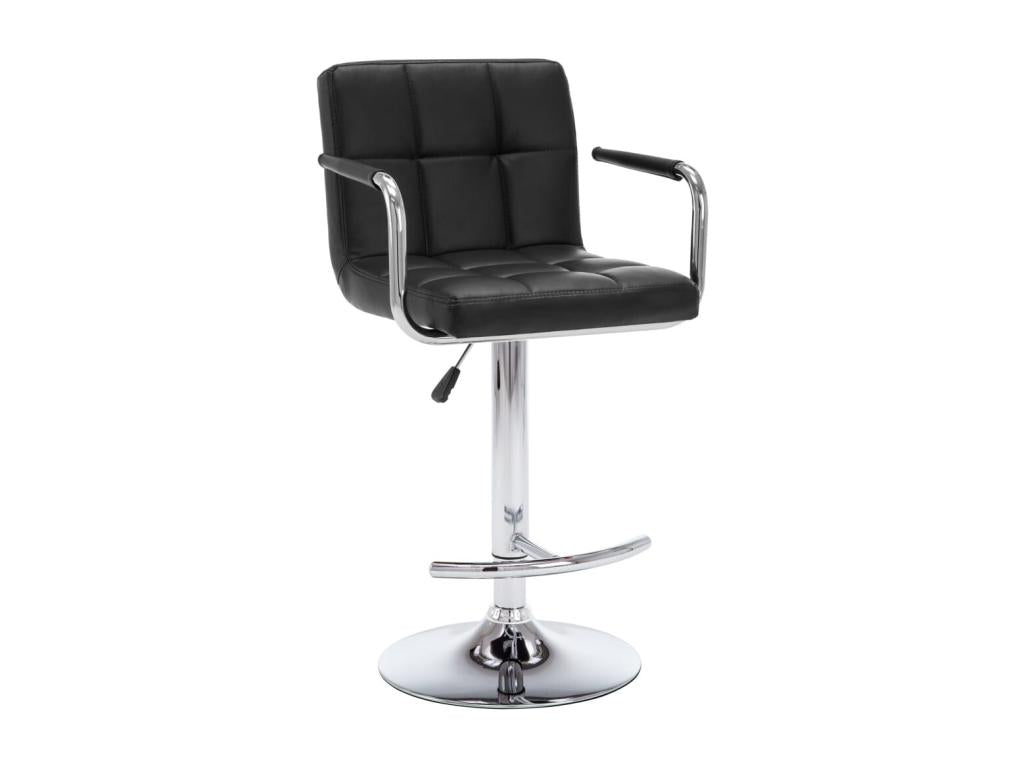 Bohometop 94430TNYB Black Faux Leather Bar Stools (2 pcs)