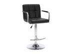 Bohometop 94430TNYB Black Faux Leather Bar Stools (2 pcs)