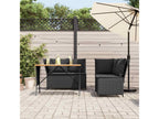3-piece garden furniture set with cushions, black woven resin 84708VIRQ