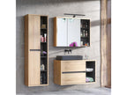 Bohometop 100cm single sink vanity unit with column and wall cabinet in wood and anthracite 67656NAIT