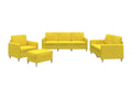 4-Piece Sofa Set with Cushions, Light Yellow Fabric 86662WKDA