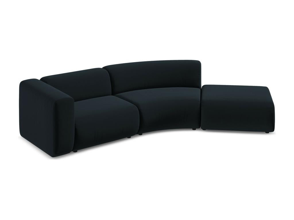 Modular 4-seater sofa in velvet - blue Homelumiere