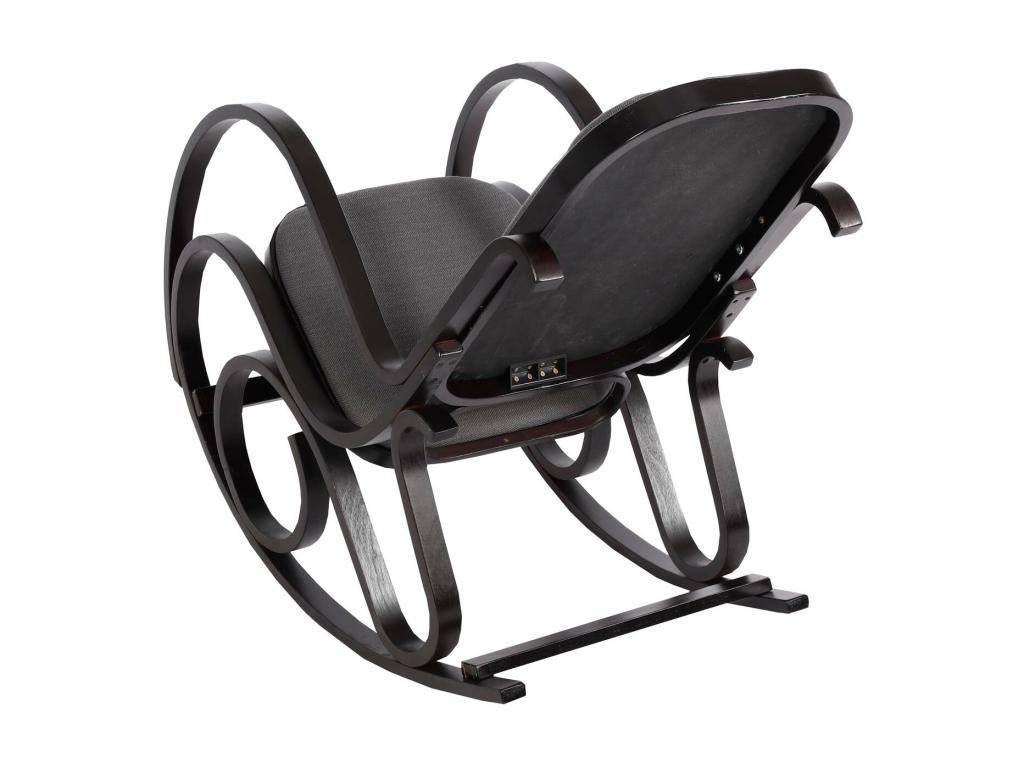 Bohometop Rocking Chair, Walnut Finish, Anthracite Grey Fabric/Textile 07817JAVM