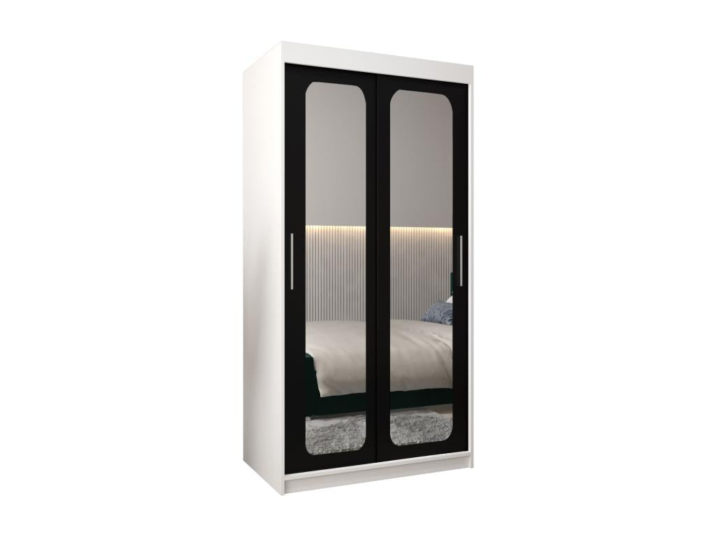 Homelumiere T3 Sliding Door Wardrobe 200/100/62 2 Doors White/Black