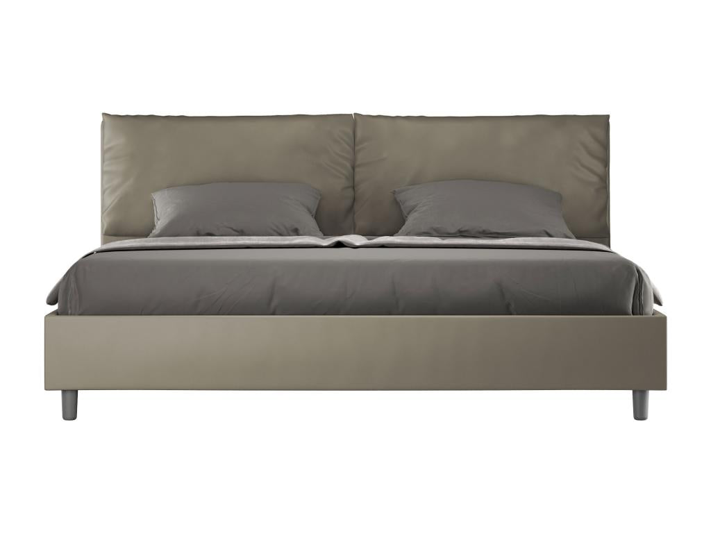 Bohometop upholstered storage bed 200x210 cm, cappuccino faux leather, Bohometop 06644OJDK