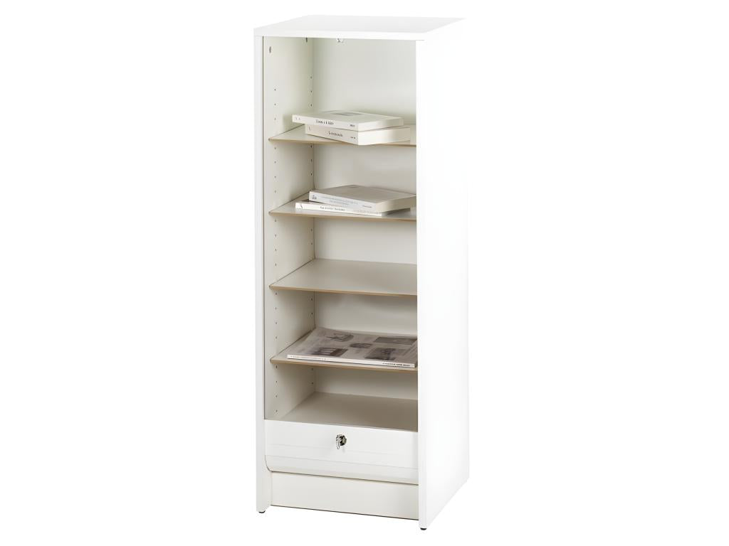 White tambour door filing cabinet with 5 compartments and lock, 37.8x103.8x38.4 cm - Fairy color 217 95499XBJT