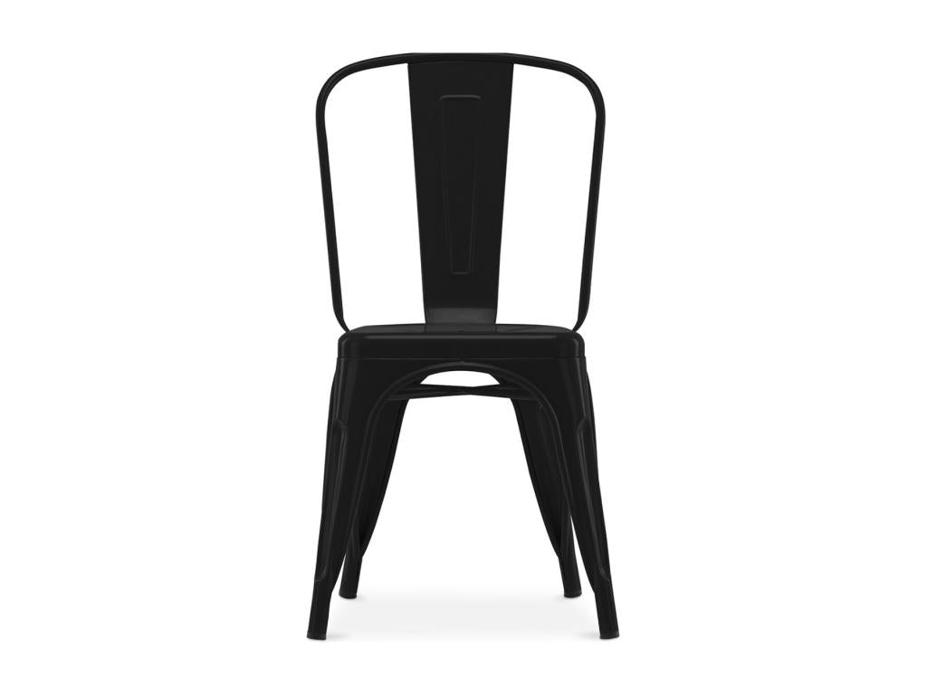 Bohometop reinforced polished steel industrial chair -- Black 74567NCTQ