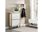 White wooden shoe cabinet with 2 drawers - MC0051 14528UKNM