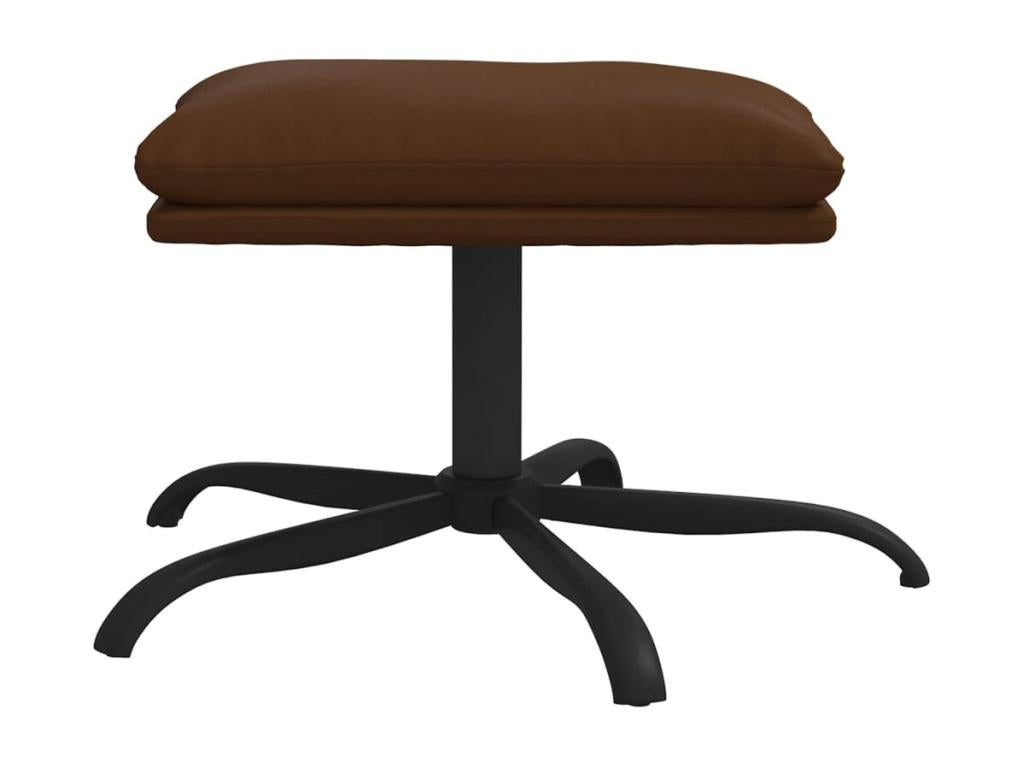 Brown Footrest 45x29.5x36 cm Glossy Faux Leather 94137PITR