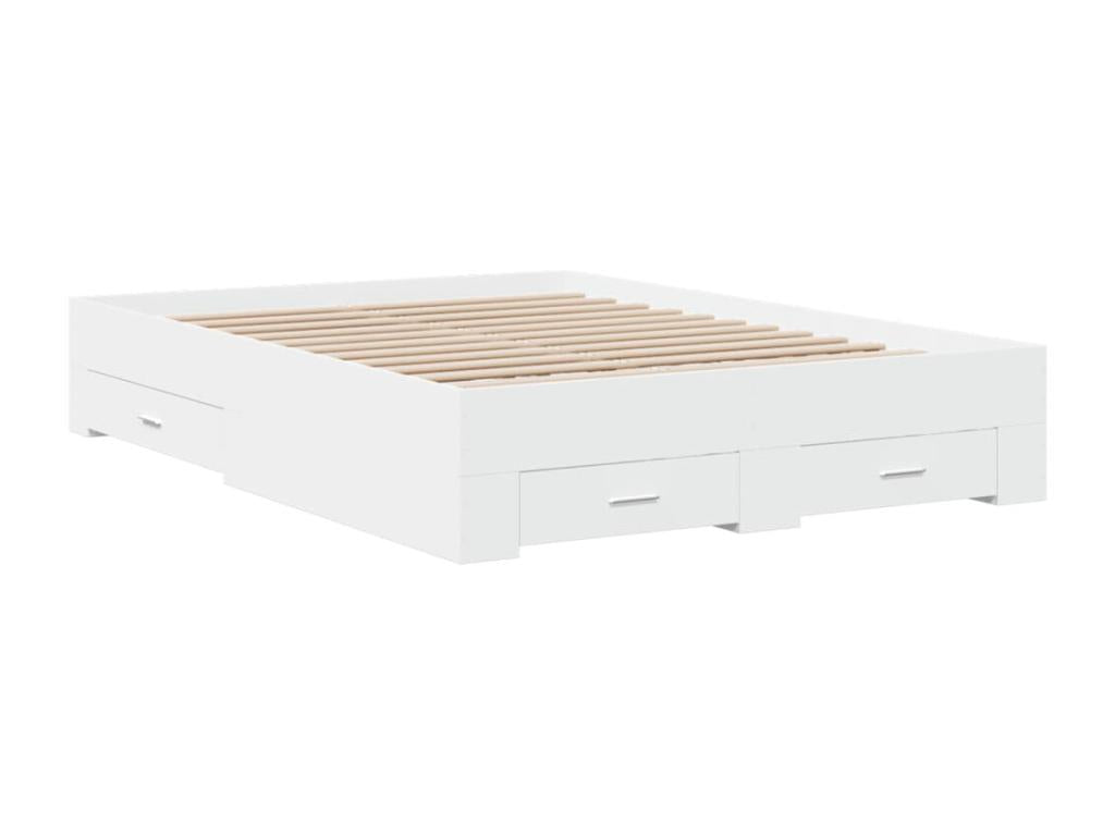 Bed frame with drawers, mattress not included, white, 120x190 cm, 31831OTQZ