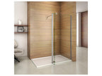 Walk-in shower enclosure 100 x 40 x 200 cm with pivoting return panel - 8 mm tempered glass - With 90 cm square support bar