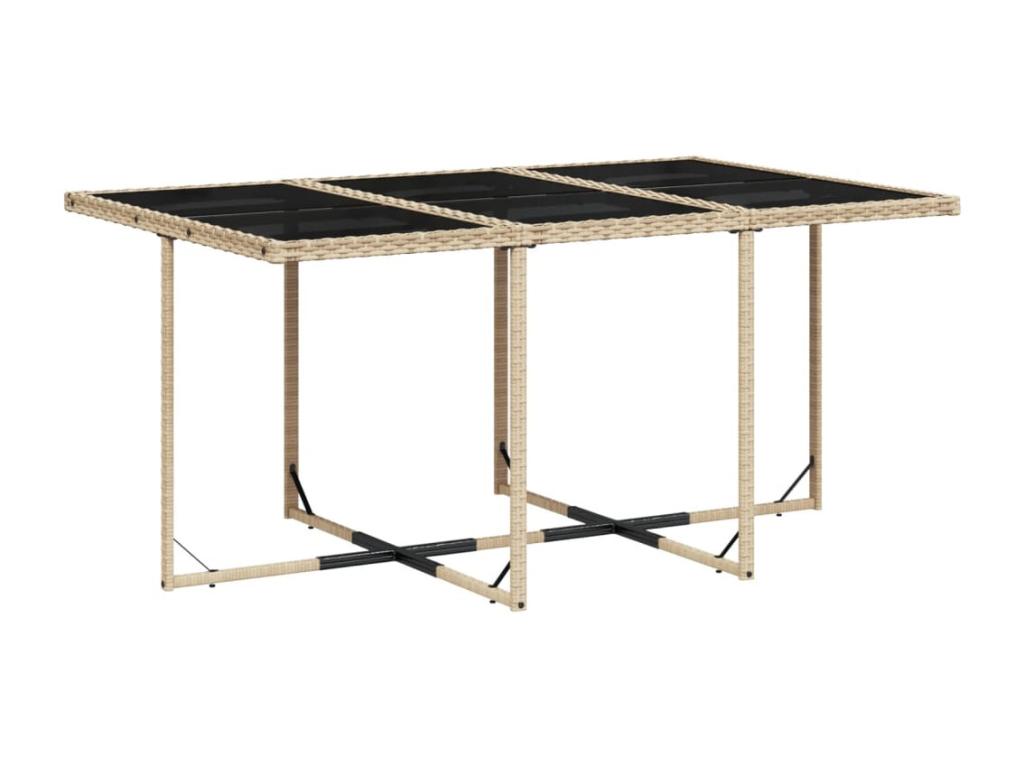 11-piece beige poly rattan garden dining set and cushions 97624HYGS