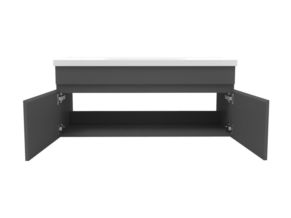 100cm Anthracite Bathroom Vanity Unit with Column and Ceramic Basin Bohometop 95995ZSJE