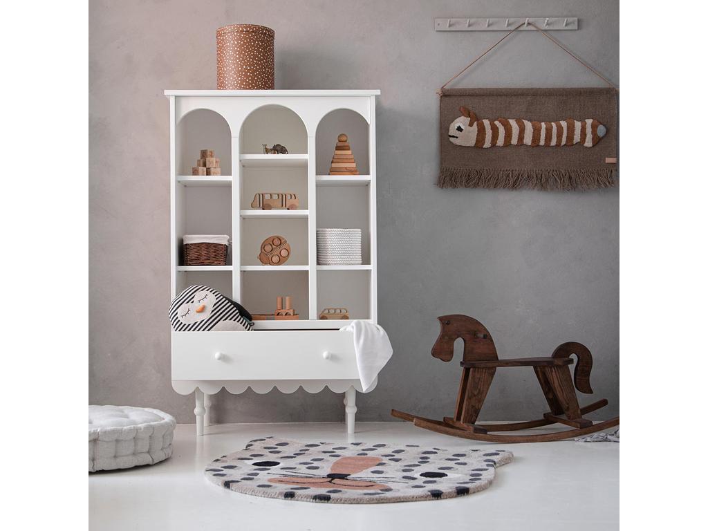 Bohometop 1-Drawer Bookcase, White, 94919KGVH