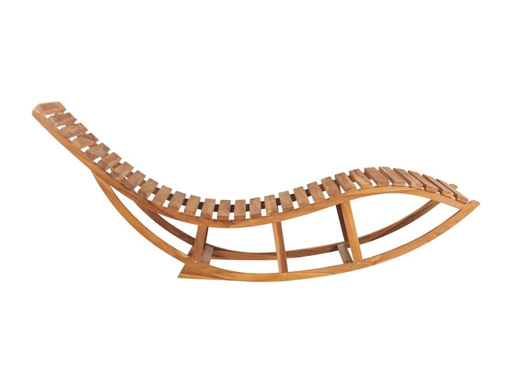 Rocking chaise lounge with cushion, solid teak wood, 54720XUBZ