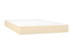 Upholstered bed base with mattress, Cream, 120x200 cm, Fabric 67332DTDC