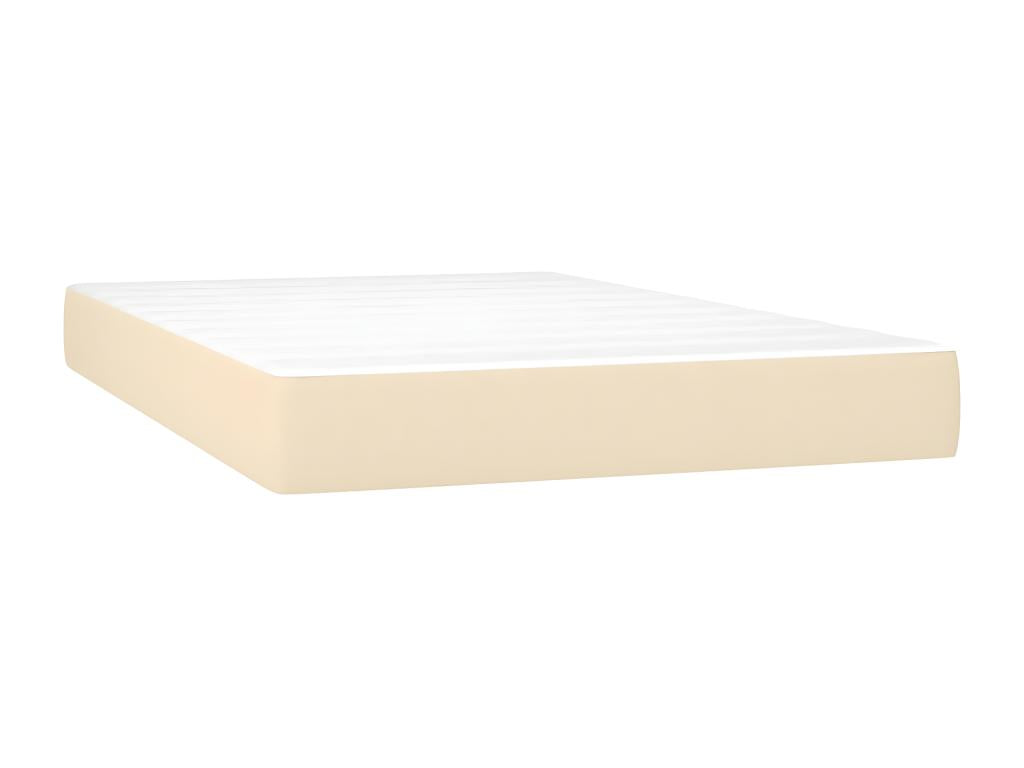 Upholstered bed base with mattress, Cream, 120x200 cm, Fabric 67332DTDC