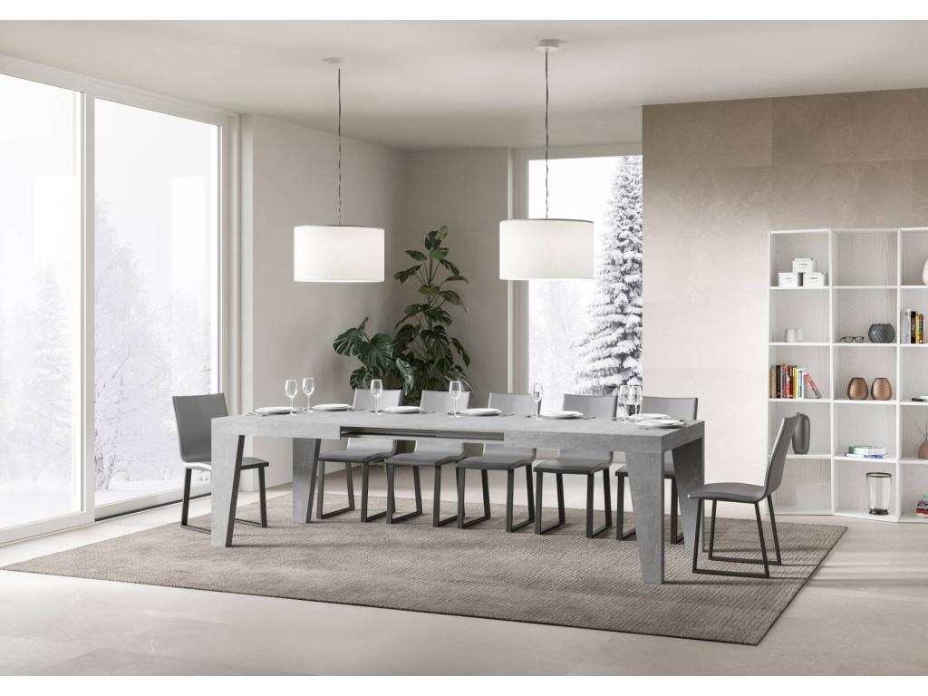 Extendable table 90x160/420 cm Bohometop Concrete Gray 74897QNVV