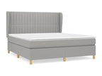 Upholstered bed base with mattress, light grey, 160x200cm, fabric, 92473BHVV