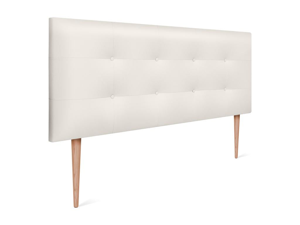 Bohometop Faux Leather Upholstered Headboard 135x115cm with Legs for 120/135cm Bed - Ivory White 53140UIHI
