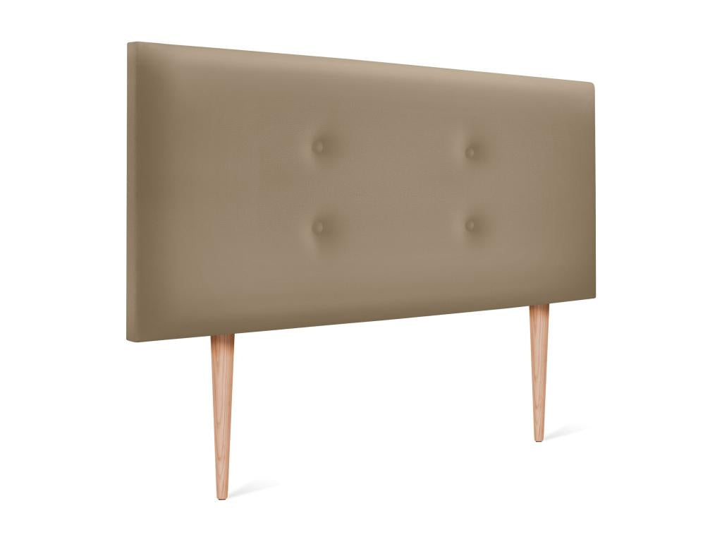 Bohometop Faux Leather Headboard with 2 Bohometop Buttons 110x105cm with Legs for 105cm Beds - Light Brown 85218YWTM