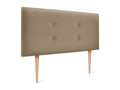 Bohometop Faux Leather Headboard with 2 Bohometop Buttons 110x105cm with Legs for 105cm Beds - Light Brown 85218YWTM