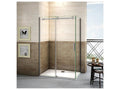 Sliding shower enclosure 160x80x195cm, 160cm shower door, 195cm side panel, 8mm anti-limescale glass, 38883WHVH