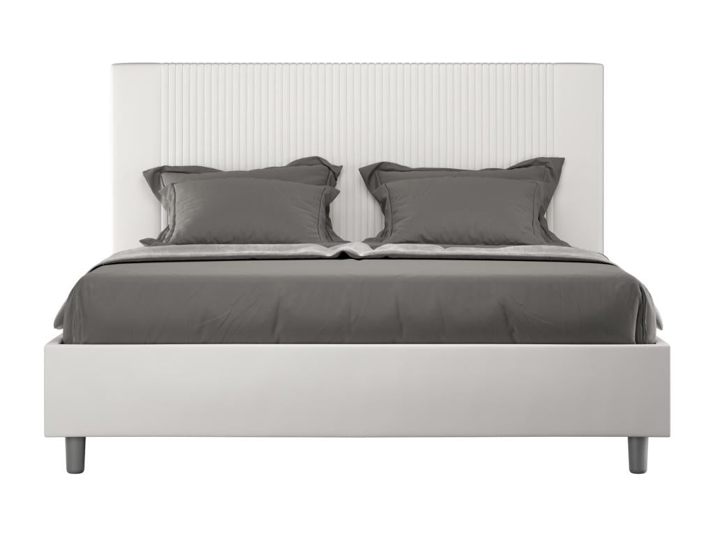 Bohometop 84408LPWO Upholstered Bed without Mattress 160x210 White Faux Leather