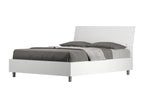 Bohometop 95144NKWR Double Bed with Storage 140x190cm Slanted Headboard in White Ash