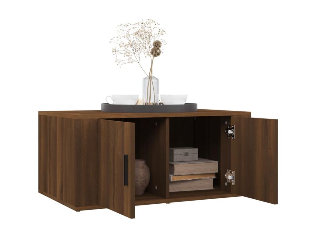 Coffee table, brown oak, 80x50x36 cm, engineered wood, 89448WNSS