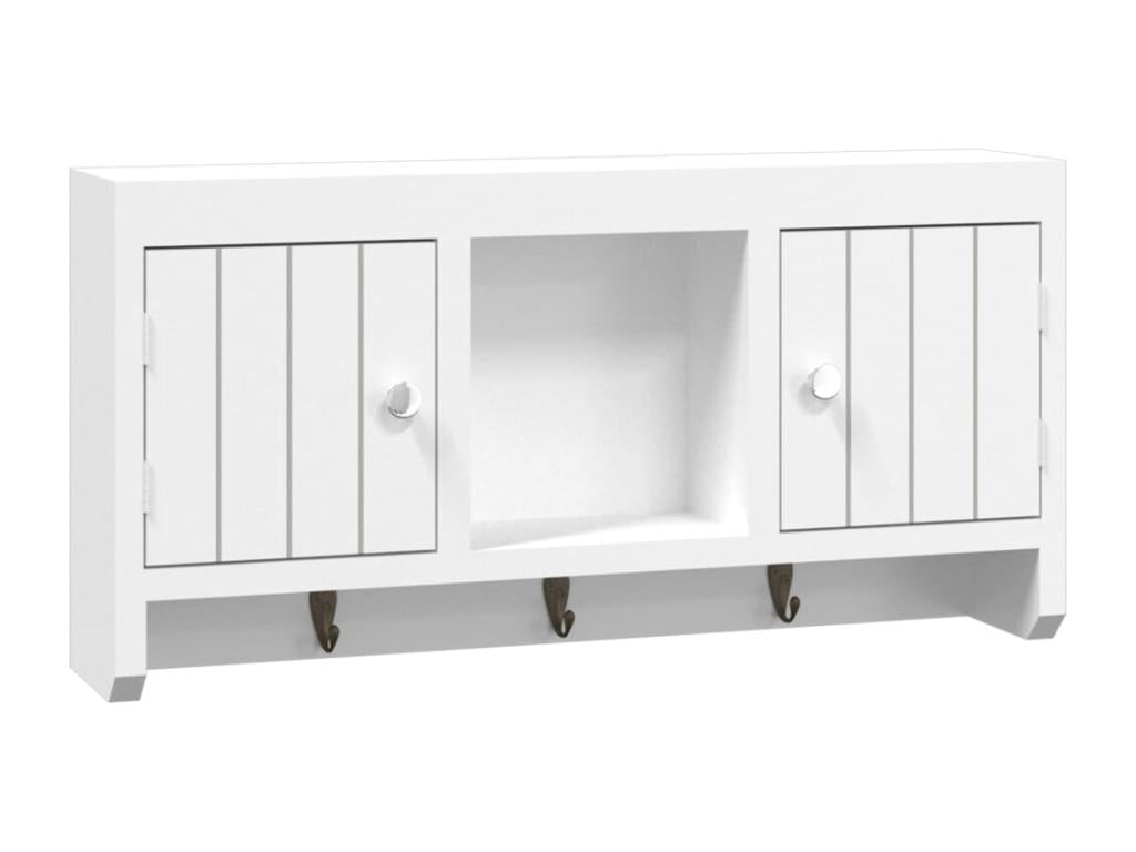 Key Cabinet, White, 40x8.5x20 cm, Engineered Wood and Steel, 82241GYKE